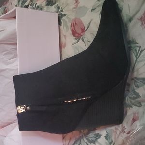 Justfab wedge booties, size11, black